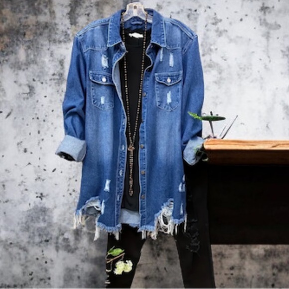 Jean button down Jacket - Picture 3 of 6